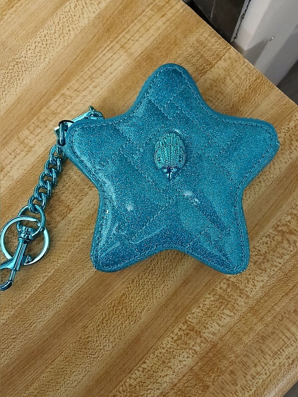 Kurt Geiger NWT Metallic Sparkling Turquoise Star Keychain/Bag Charm NIB
